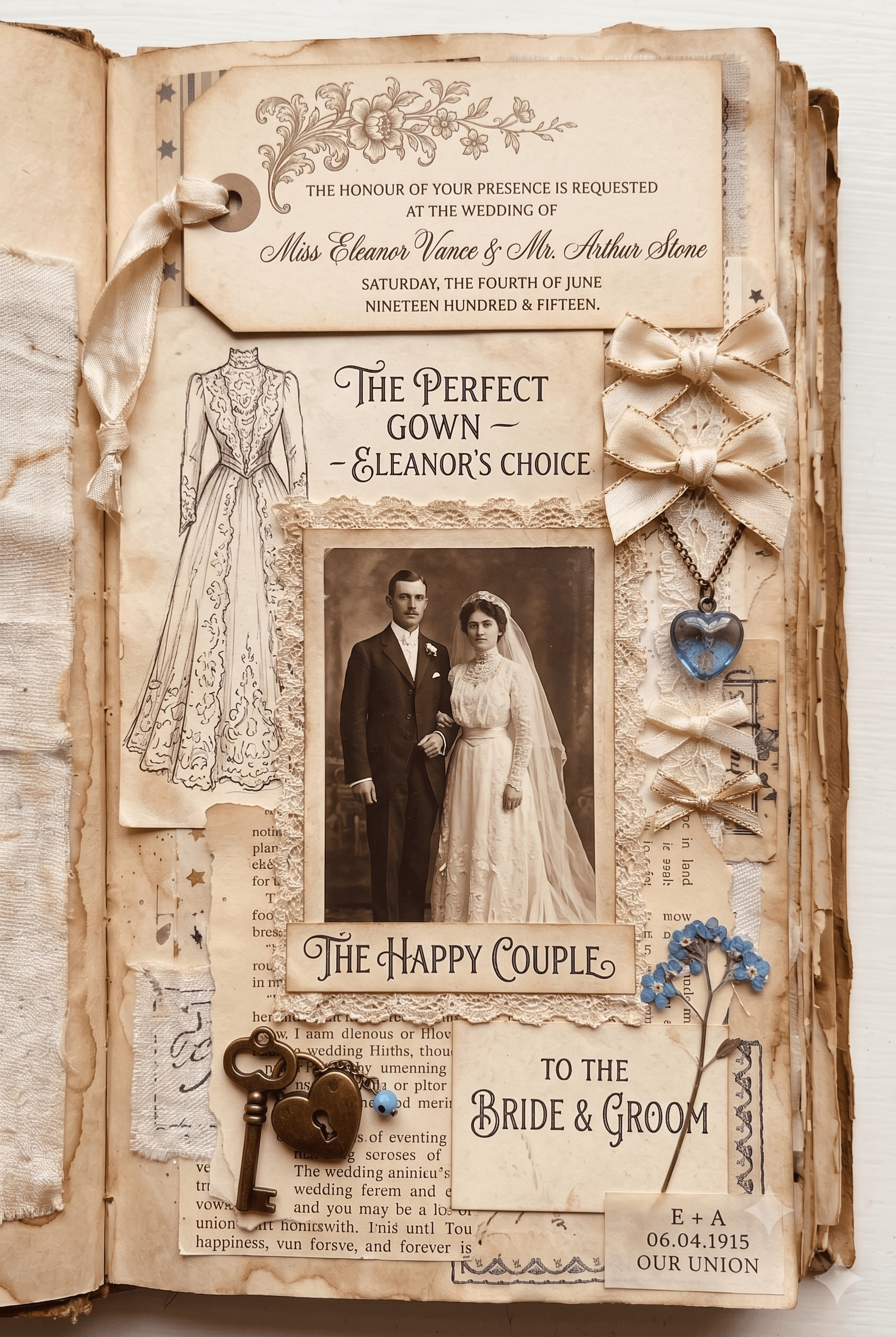 Wedding Junk Journal Page Printable
