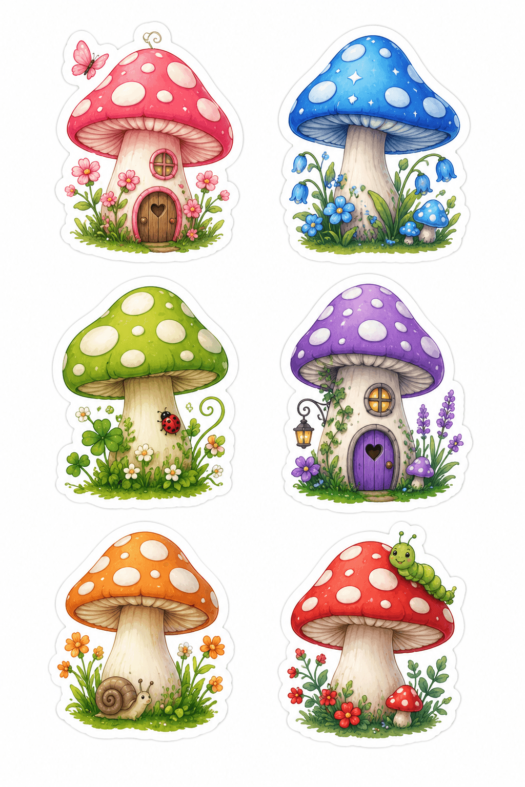 Whimsical Mushroom Stickers Printable