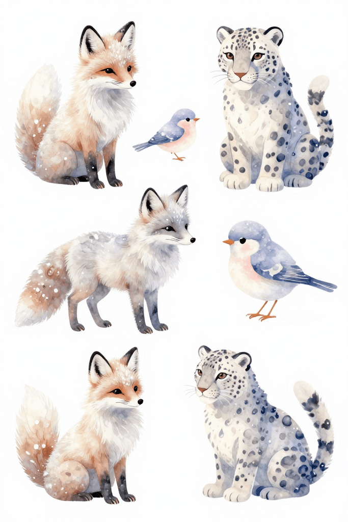 Winter Animal Stickers Printables