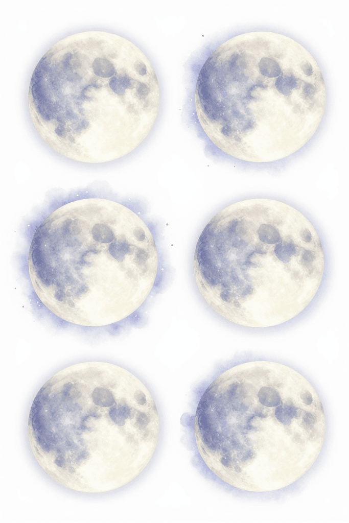 Winter Full Moon Stickers Printable