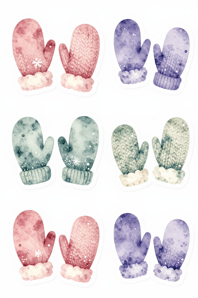 Winter Mitten Stickers Printable