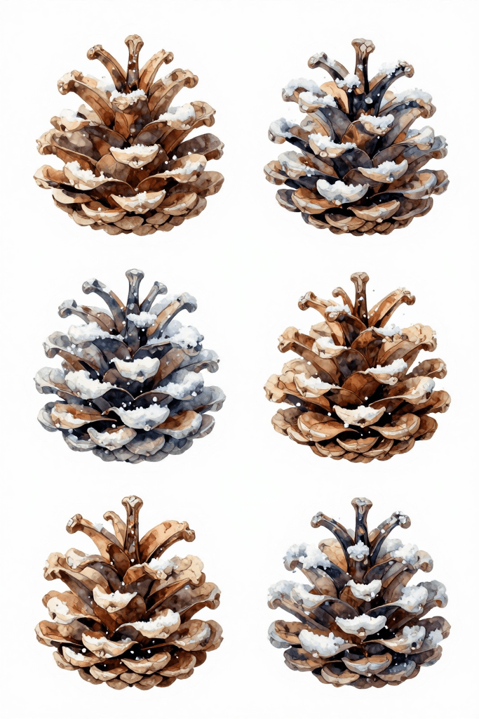 Winter Pinecone Stickers Printable