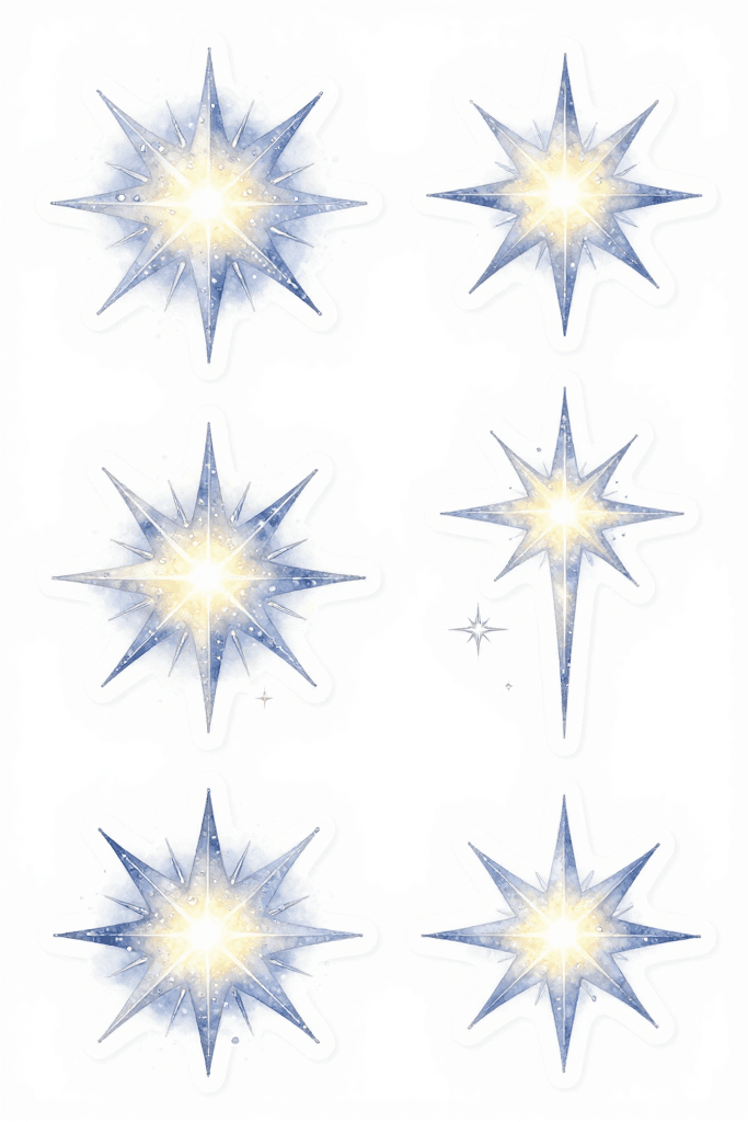 Winter Star Stickers Printable