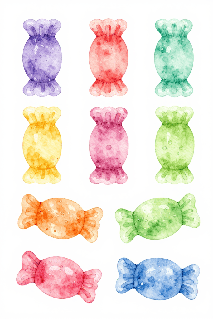 Wrapped Candy Stickers Printable