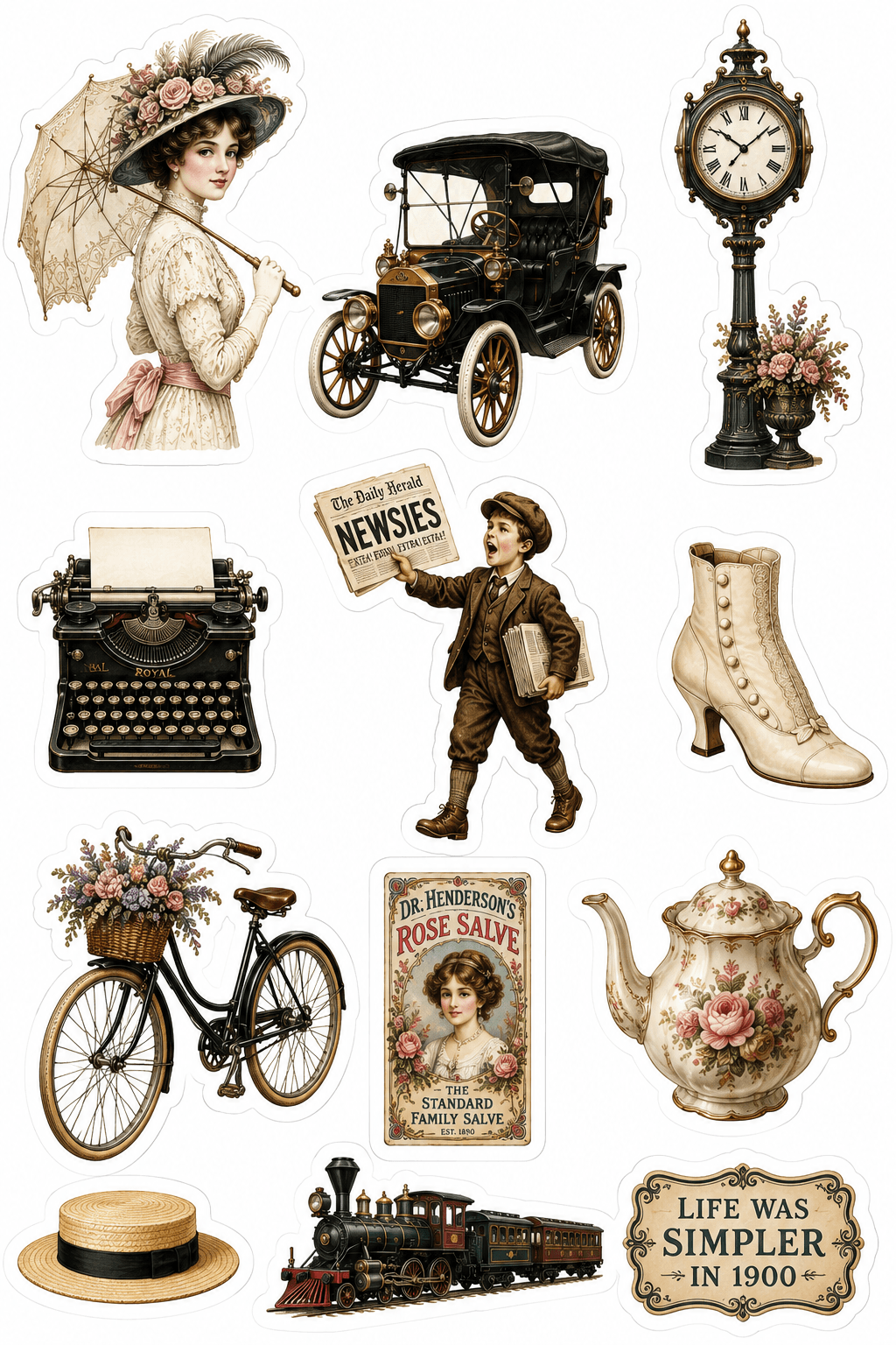 19th Century Stickers Printable