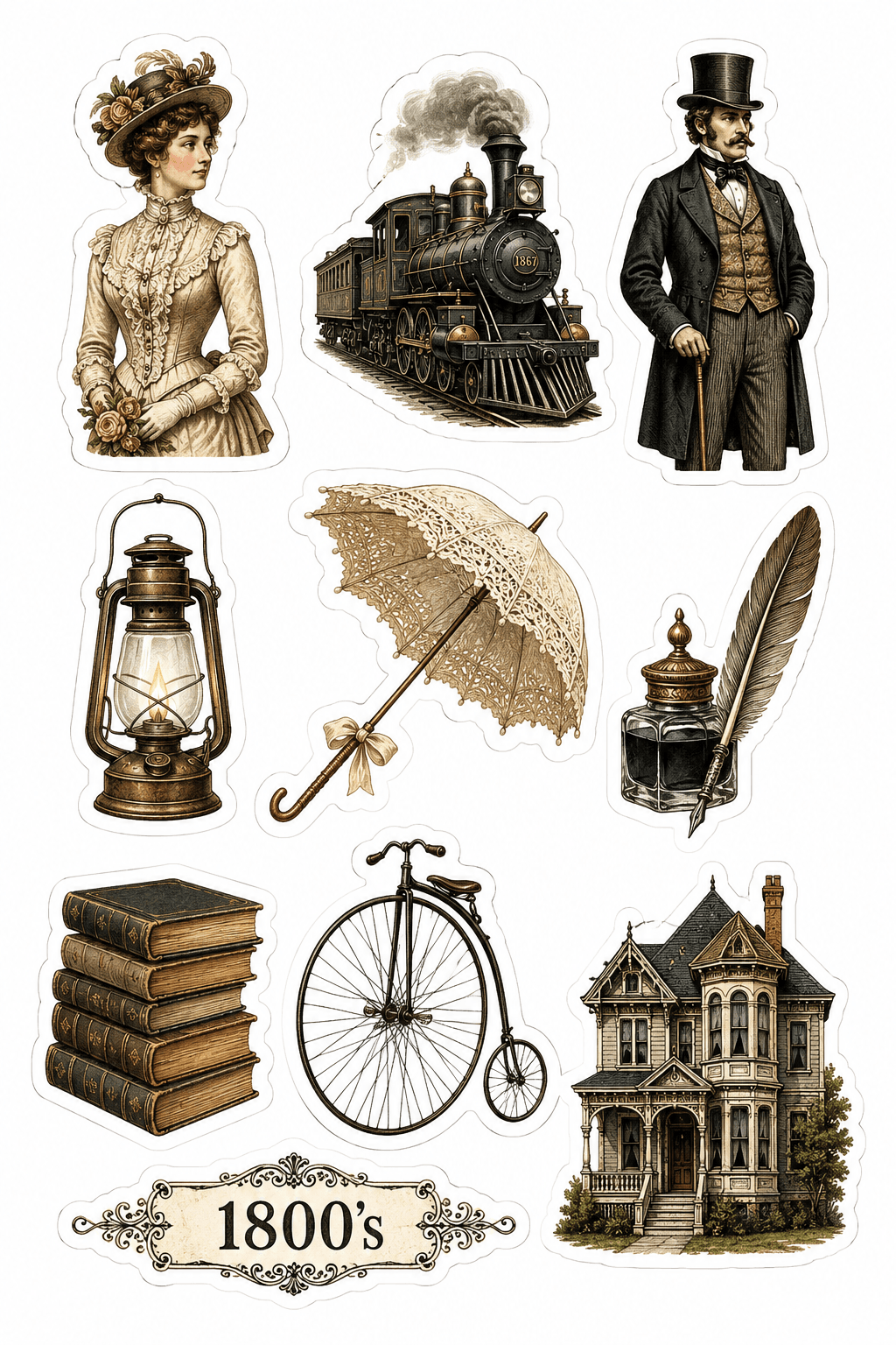 19th Century Stickers 2 Printable