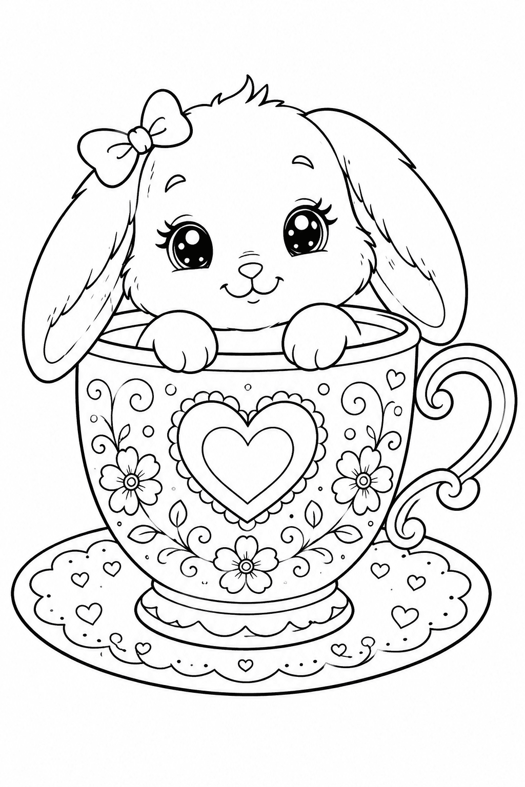 Adorable Bunny In Teacup Printable