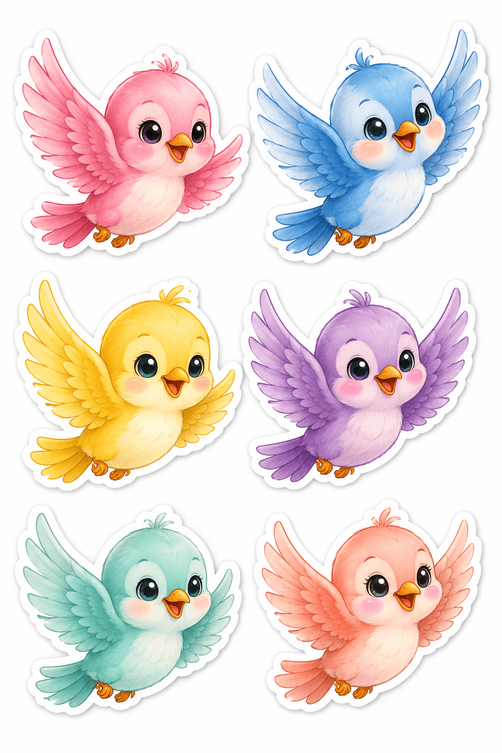 Adorable Bird Stickers Printable