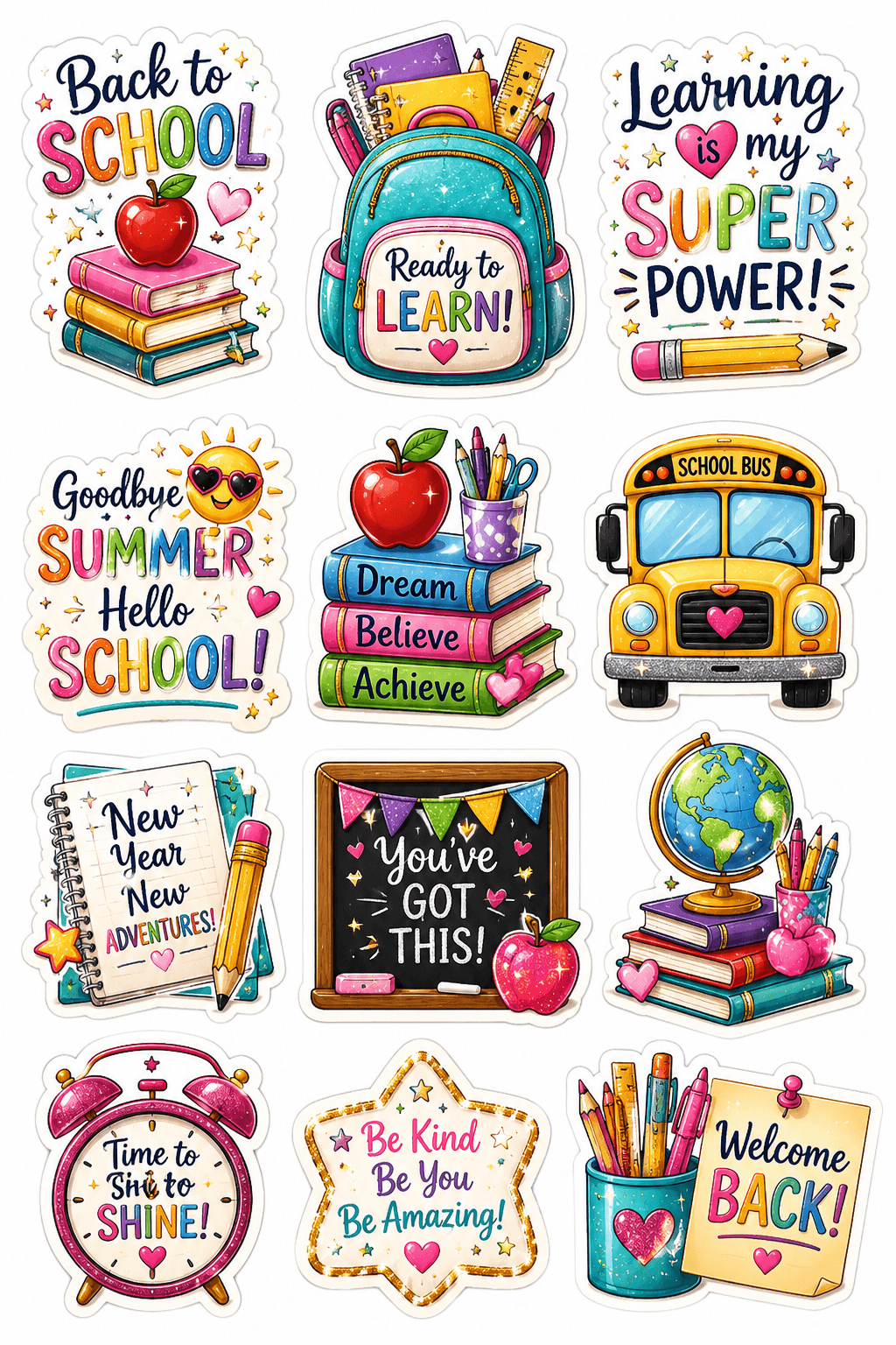 Back To School Stickers Printable