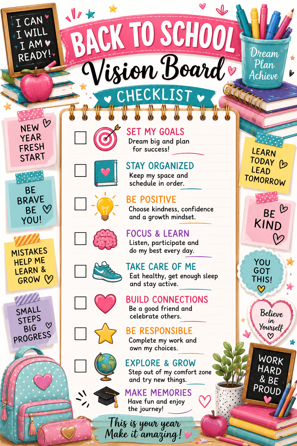 Back To School Checklist Printable