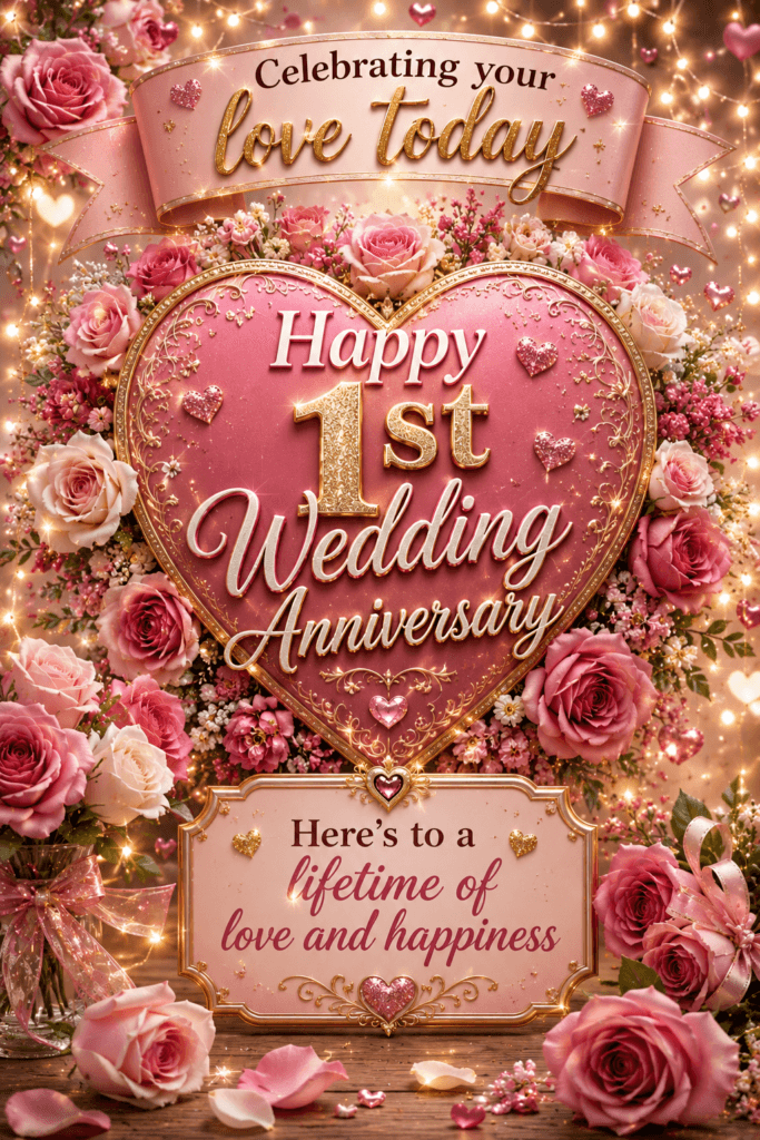 Happy 1st Wedding Anniversary Ecard