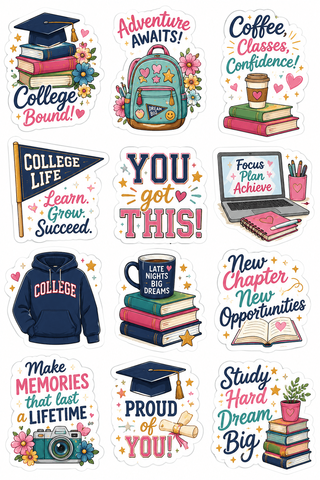 College Stickers Printable