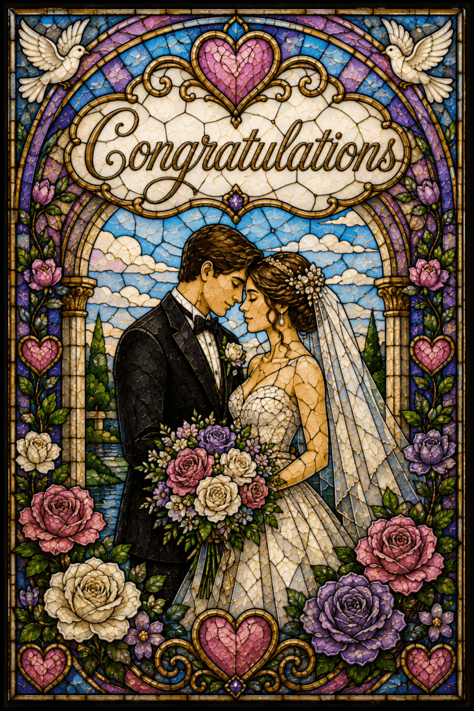 Congratulations Stained Glass Ecard