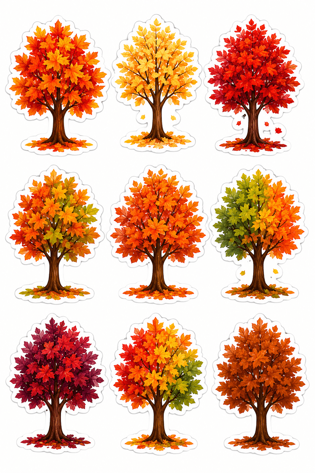 Fall Tree Stickers Printable