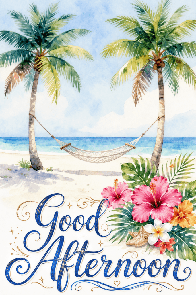 Good Afternoon Beach Hammock Ecard