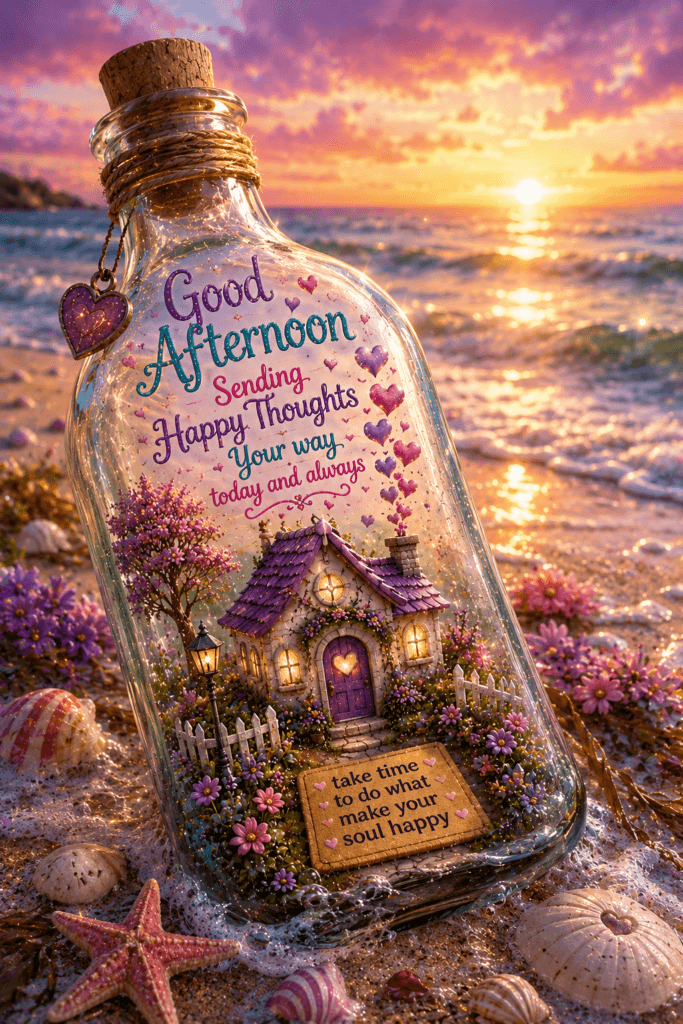 Sending Happy Thoughts Good Afternoon Bottle Ecard