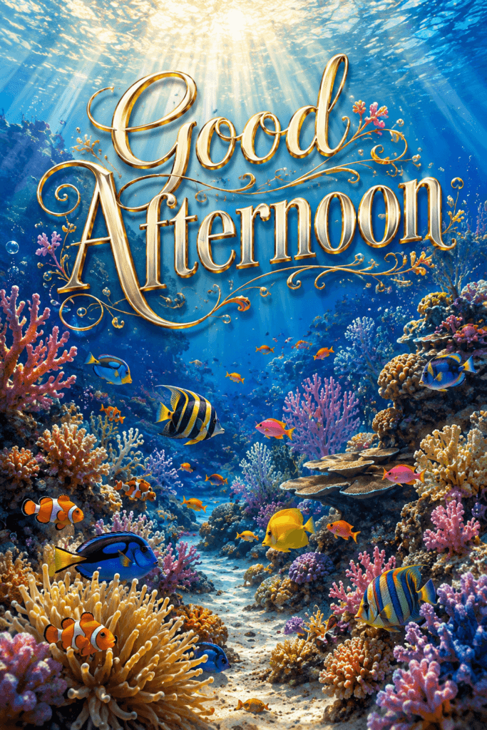 Good Afternoon Underwater Coral Reef Ecard
