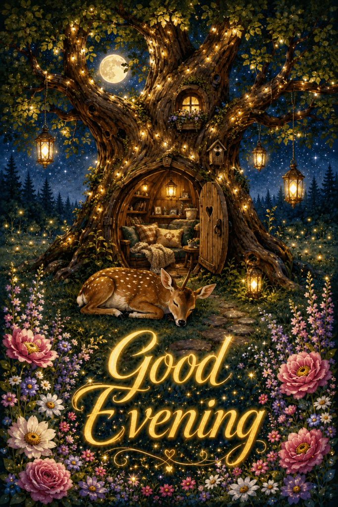 Good Evening Deer Ecard