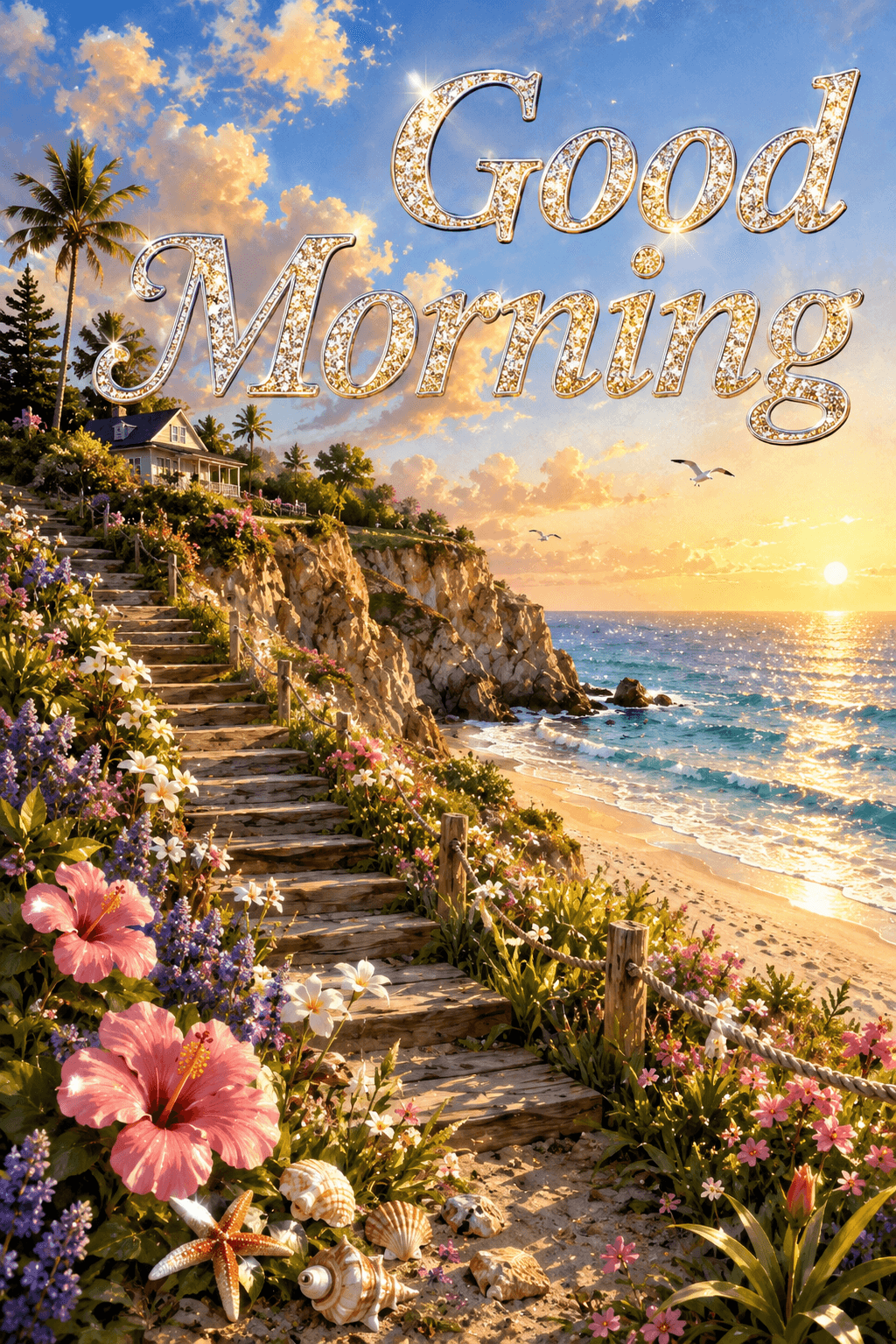 Good Morning Beautiful Beachfront Ecards