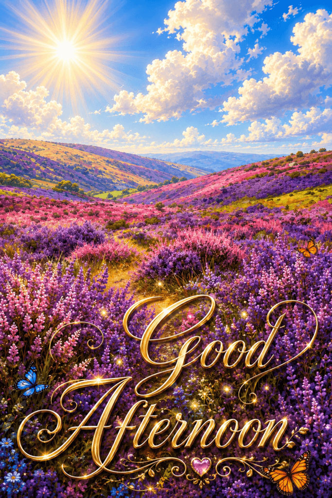 Good Afternoon Field Of Purple Flowers Ecard