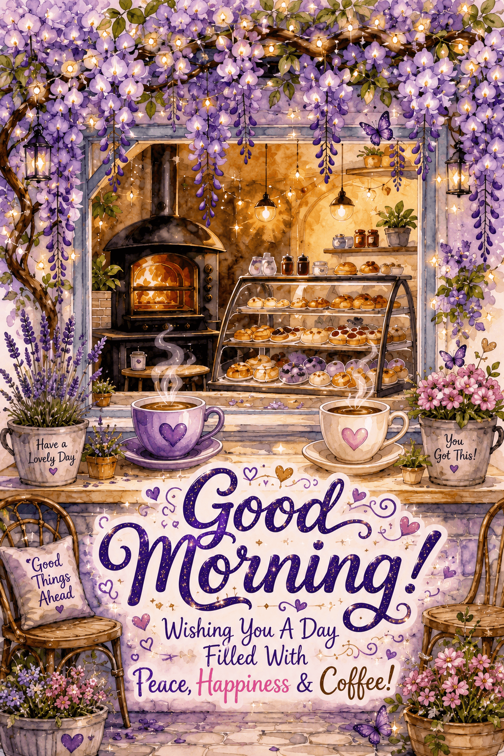 Good Morning Peace Happiness And Coffee Ecard