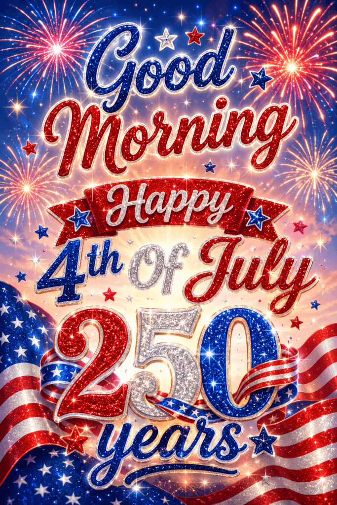 Good Morning Happy 4th Of July 250 years ecard
