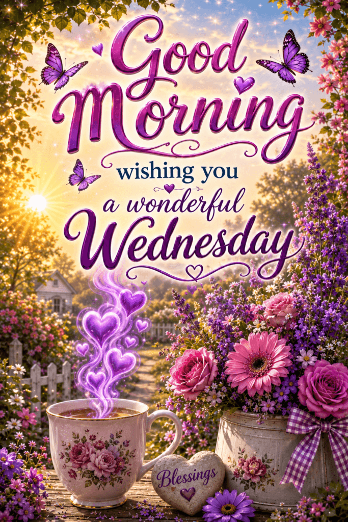 Good Morning Wonderful Wednesday Purple Ecard
