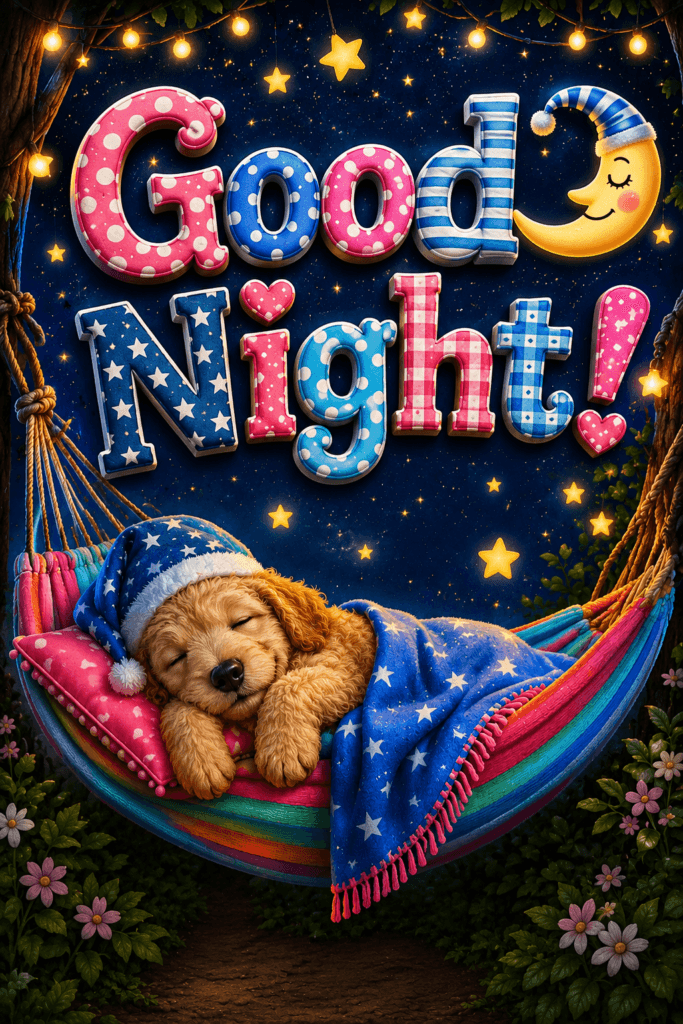 Adorable Good Night Dog Ecard
