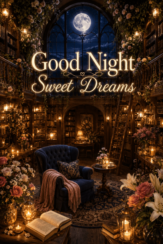 Good Night Sweet Dreams Whimsical Library Ecard