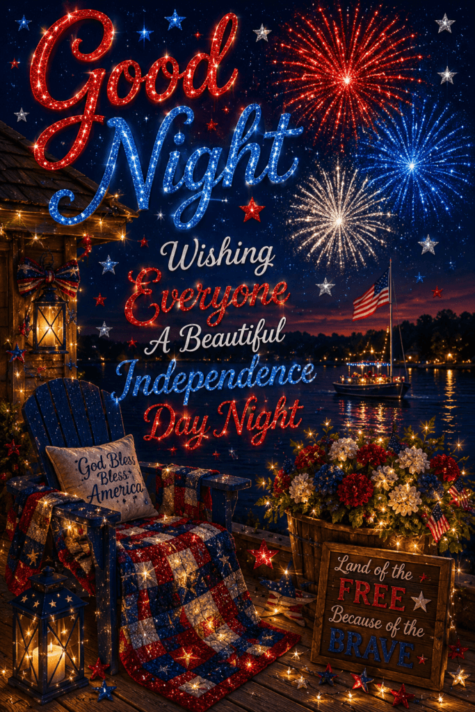 Good Night Beautiful Independence Day Ecard