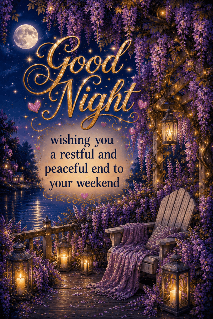 Restful And Peaceful End To Your Weekend Good Night Ecard