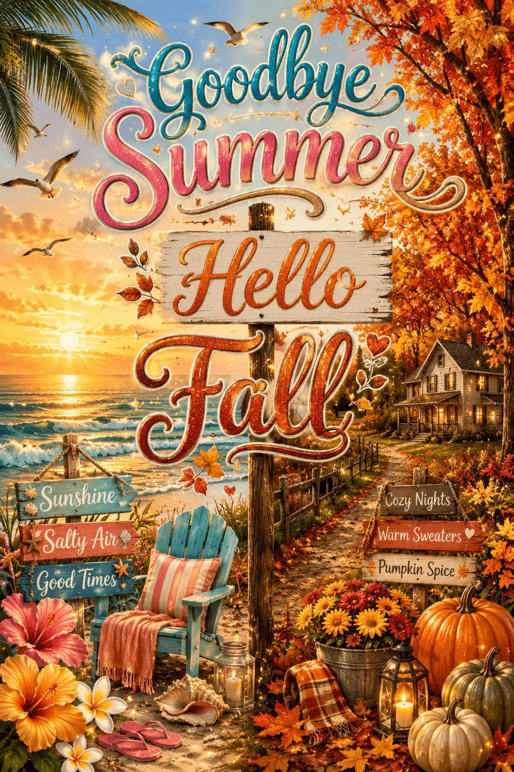 Goodbye Summer Hello Fall Ecard