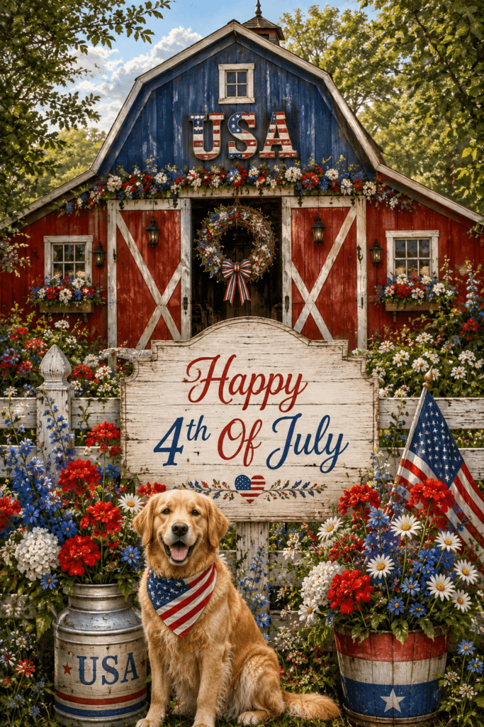 Happy 4th Of July Barn Ecard