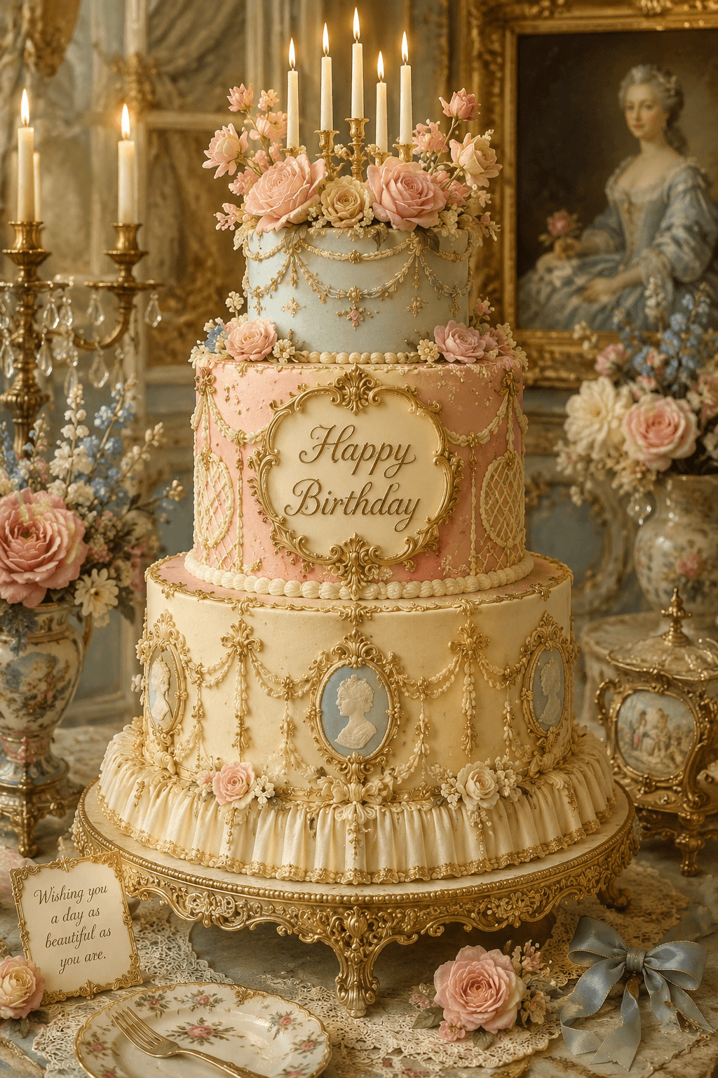Happy Birthday 17th Century Cake Ecard