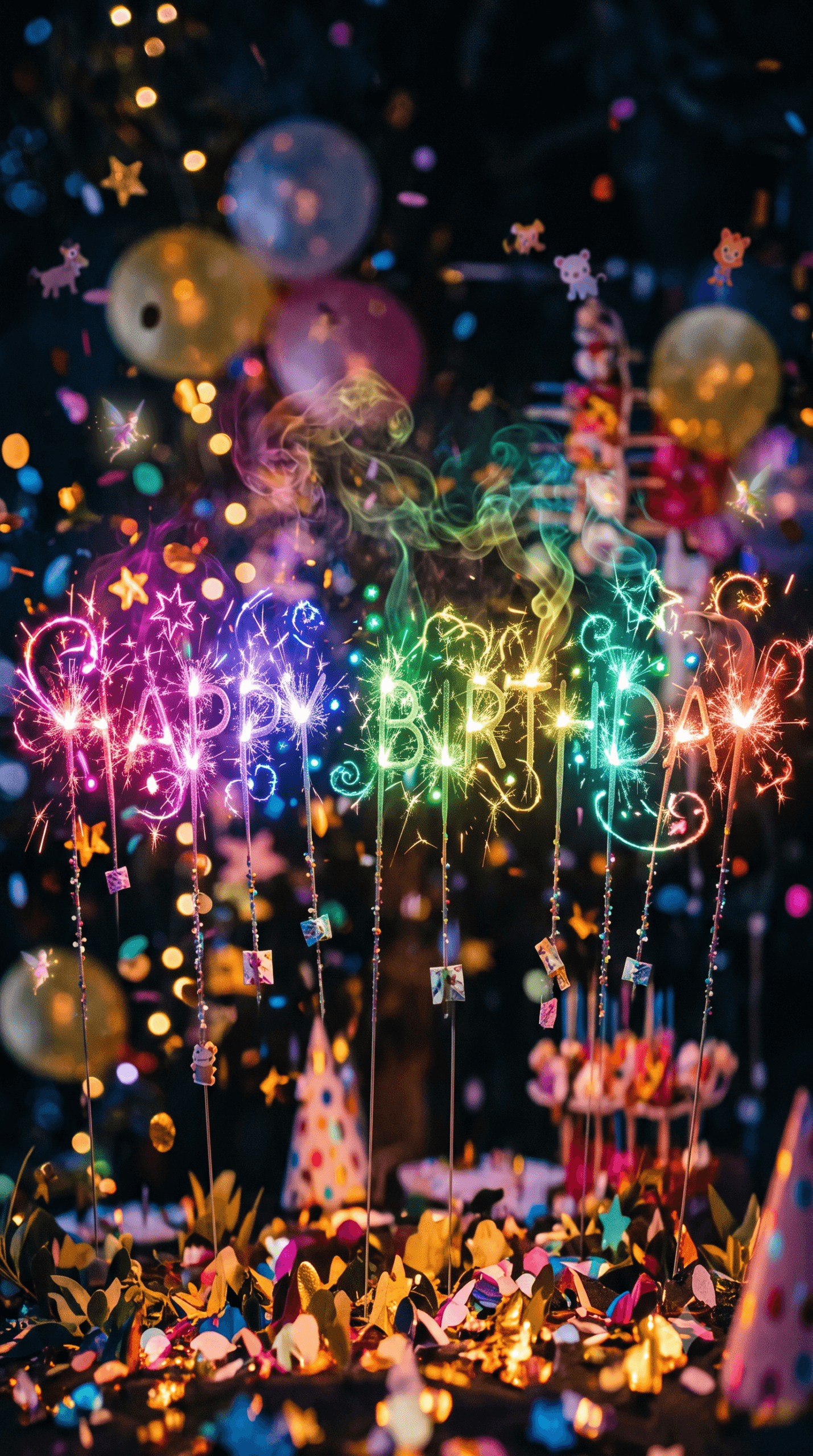 Happy Birthday Colorful Candles Ecard