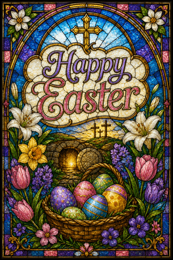 Happy Easter Stained Glass Ecard