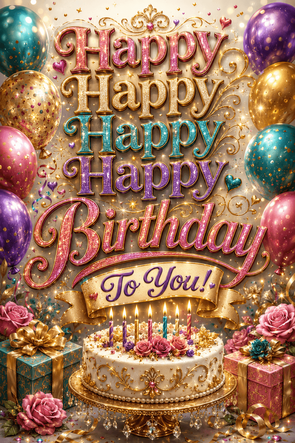 Happy Happy Happy Happy Birthday Ecard