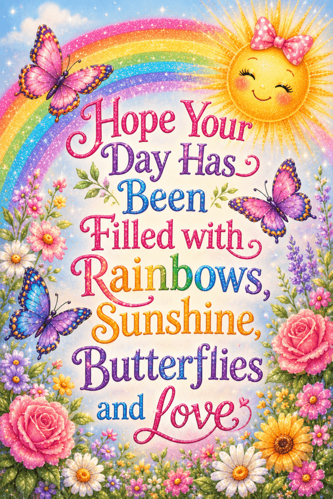 Rainbows, Sunshine, Butterflies And Love Ecard