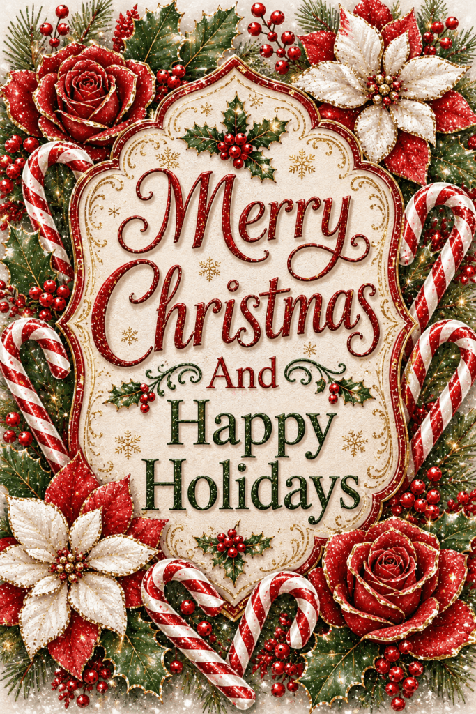 Merry Christmas And Happy Holidays Ecard