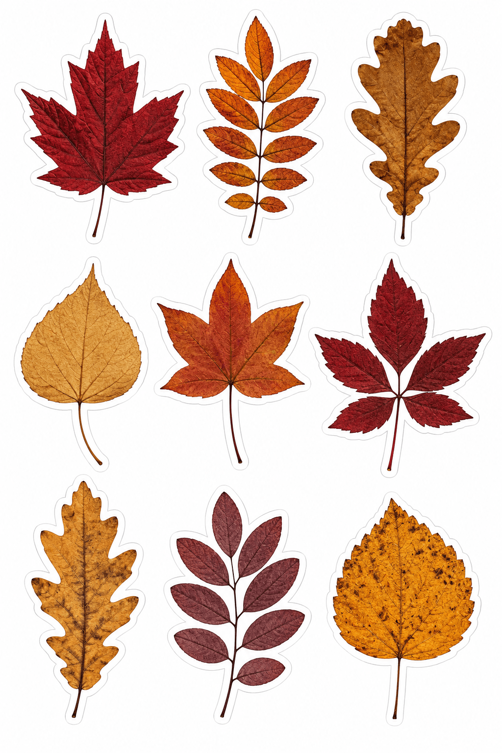 Pressed Leaf Stickers Printable
