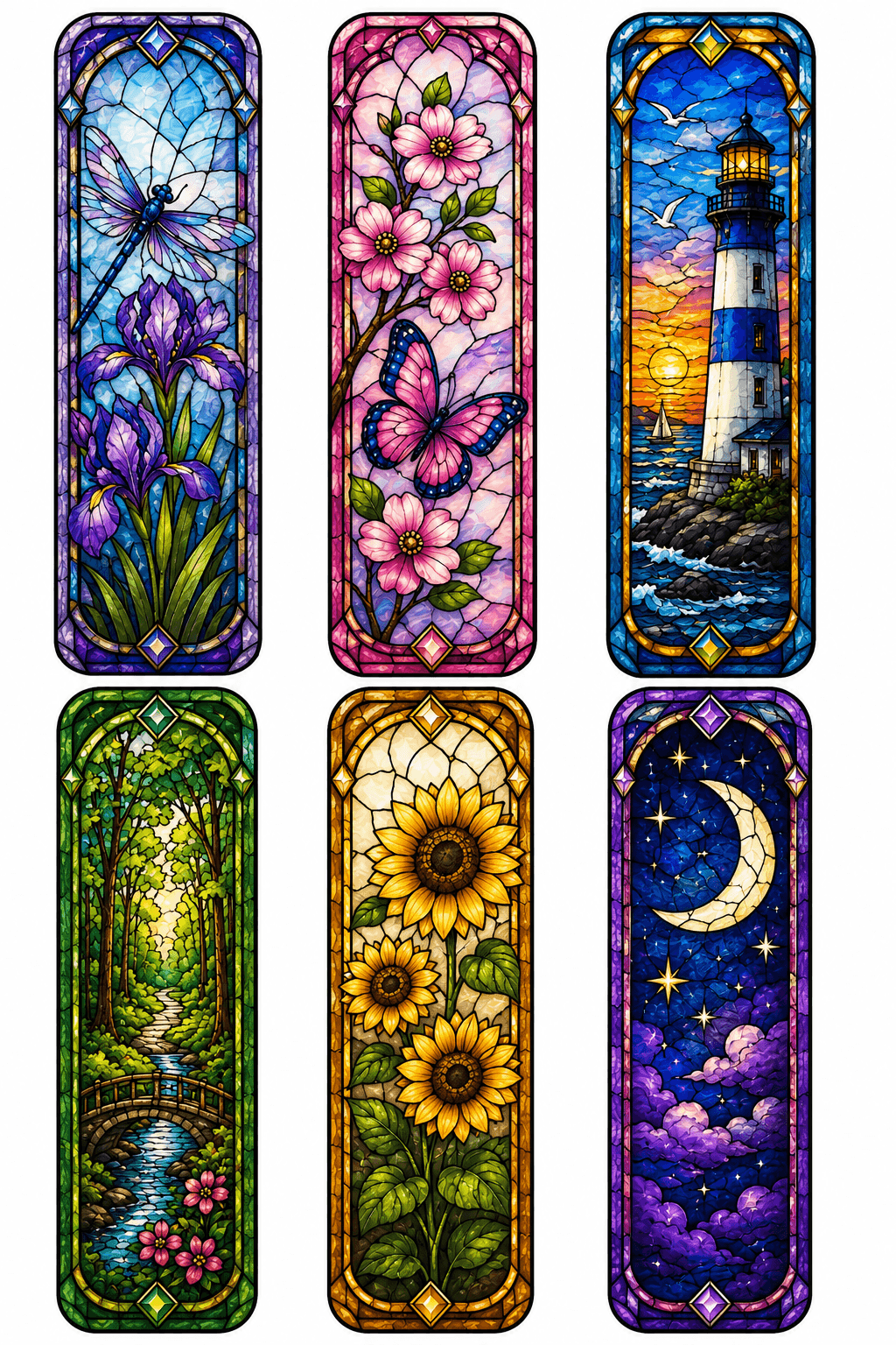 Stained Glass Bookmarks Printable