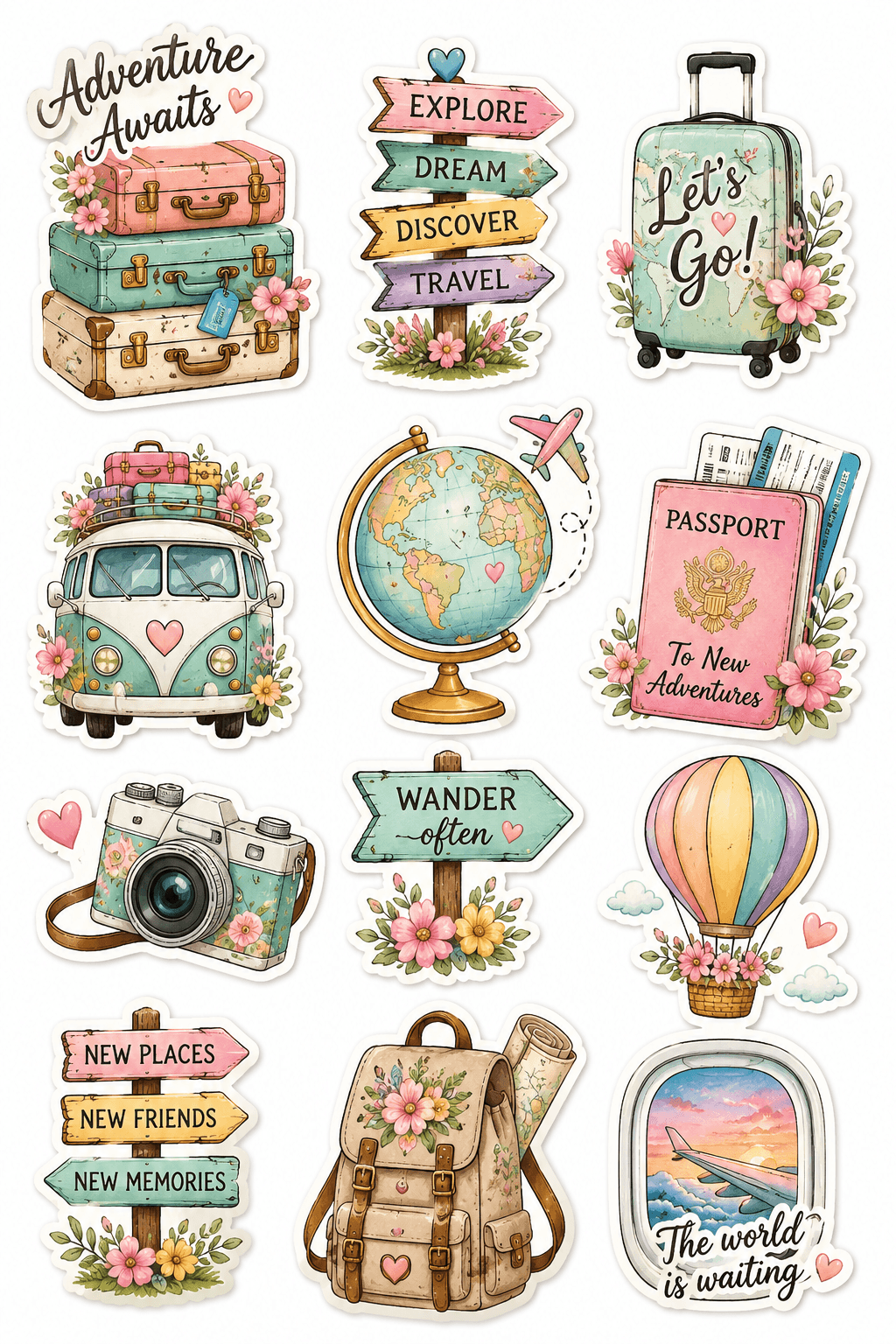 Travel Adventure Stickers Printable