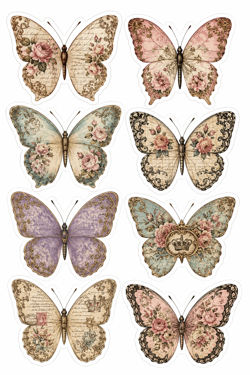 Decorative Butterfly Stickers Printable