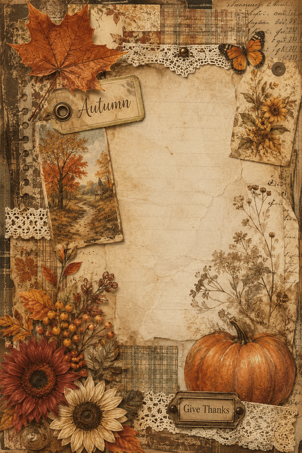 Autumn Junk Journal Page Printable