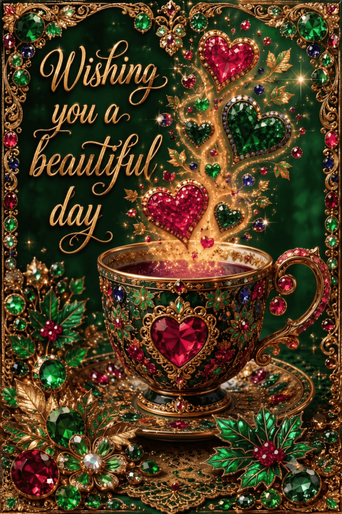 Wishing You A Beautiful Day Red And Green Gems Ecard