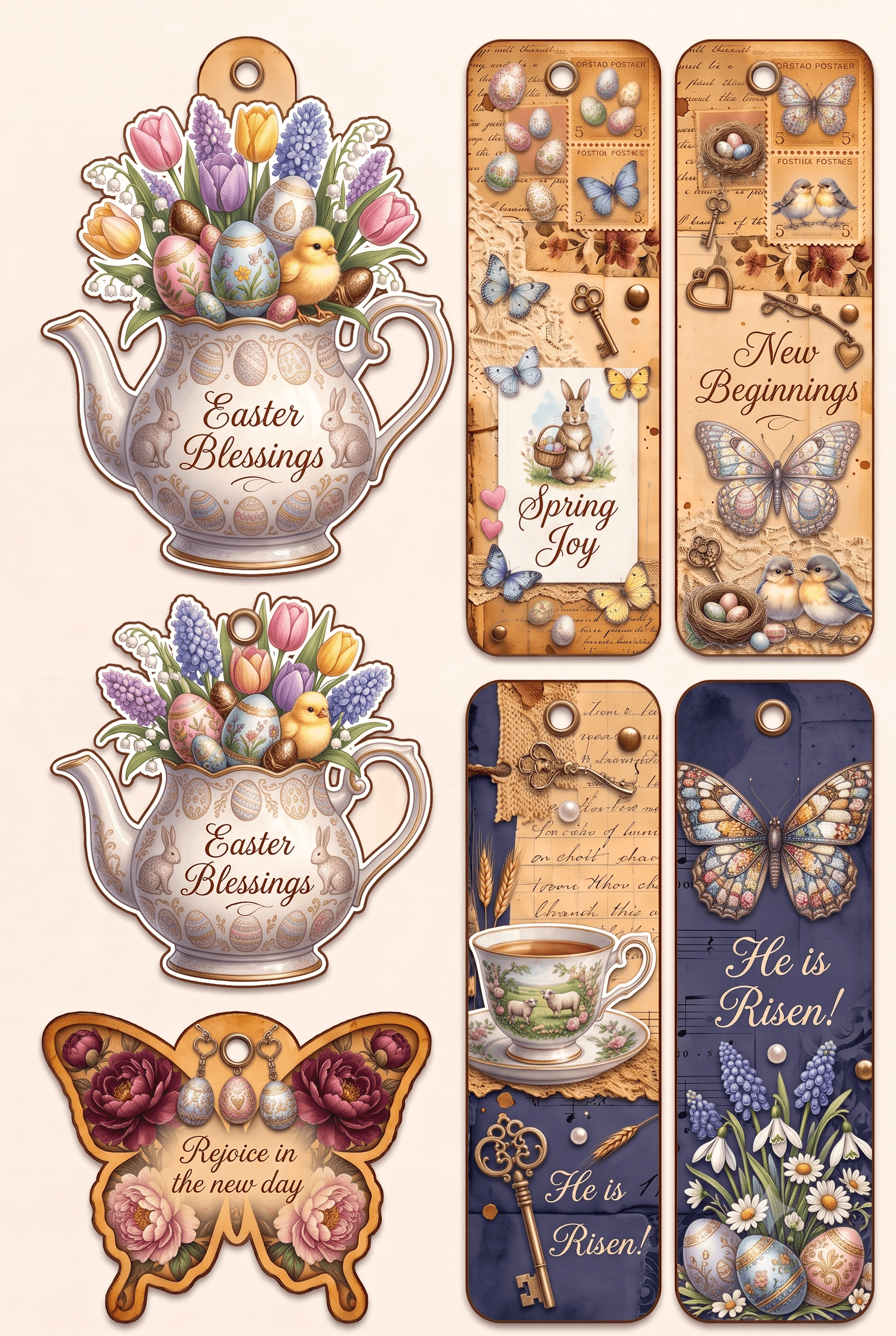 Happy Easter Bookmark Set Printable
