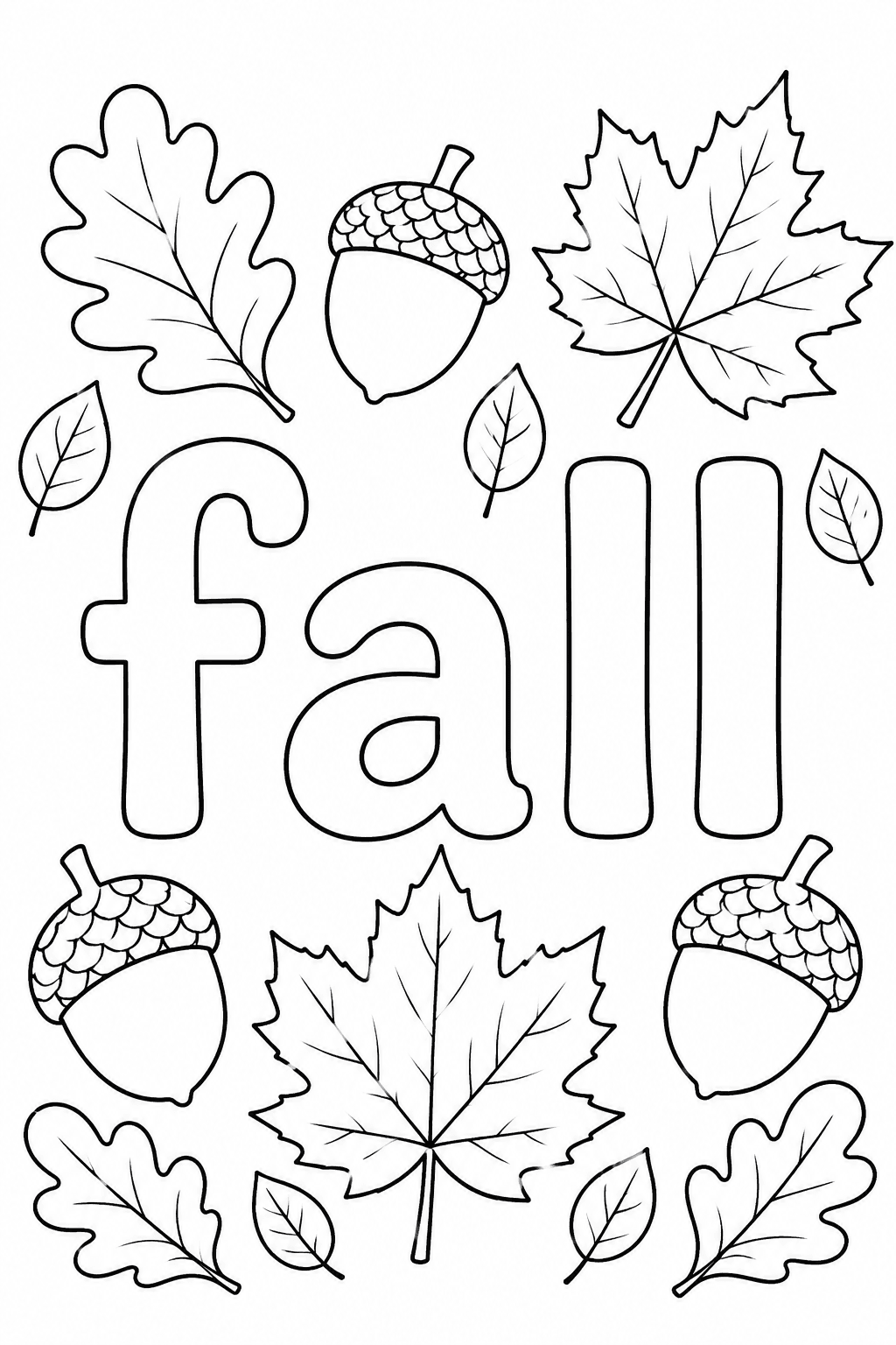 Fall Acorns And Leaves Printable