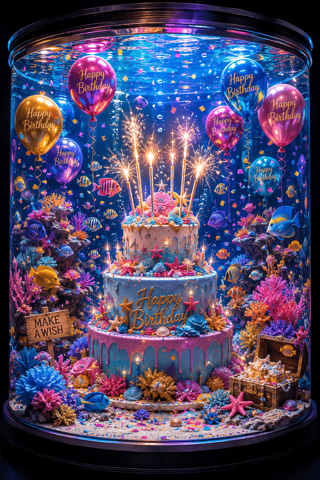Happy Birthday Fish Tank Ecard