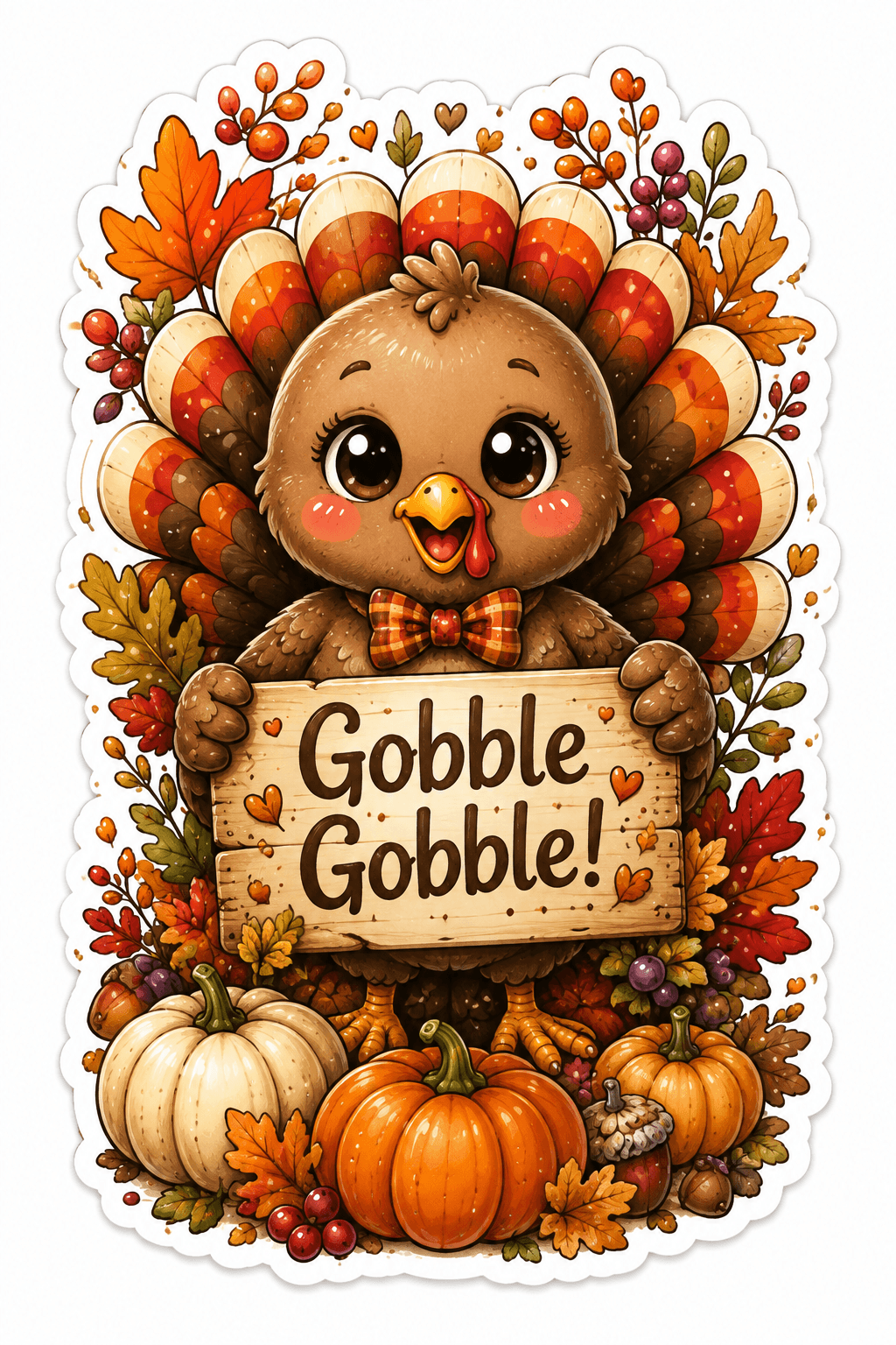 Adorable Turkey Gobble Gobble Ecard
