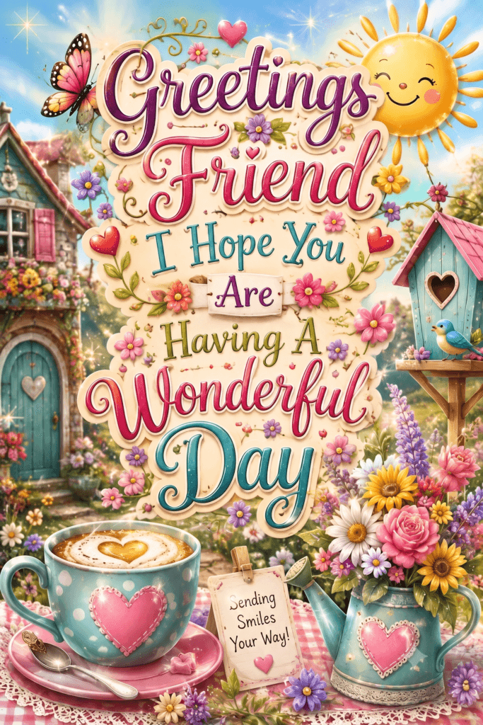 Greetings Friend Wonderful Day Ecard